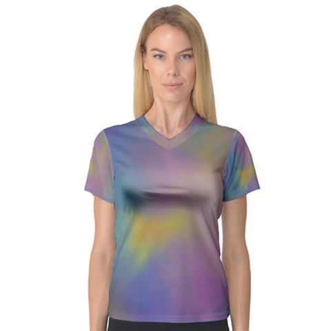 Mystic Sky Women s V-neck Sport Mesh Tee by TRENDYcouture