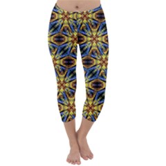 Vibrant Medieval Check Capri Winter Leggings 