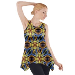 Vibrant Medieval Check Side Drop Tank Tunic