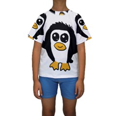 Chibii Penguin Kid s Short Sleeve Swimwear