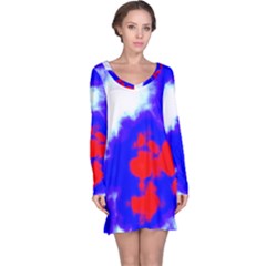 Red White And Blue Sky Long Sleeve Nightdress by TRENDYcouture
