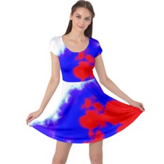 Red White And Blue Sky Cap Sleeve Dresses by TRENDYcouture