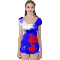 Red White And Blue Sky Boyleg Leotard (ladies)