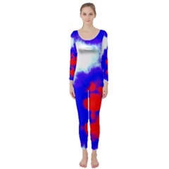 Red White And Blue Sky Long Sleeve Catsuit