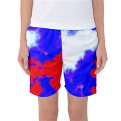 Red White And Blue Sky Women s Basketball Shorts by TRENDYcouture