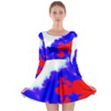 Red White And Blue Sky Long Sleeve Skater Dress View1