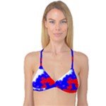 Red White And Blue Sky Reversible Tri Bikini Top