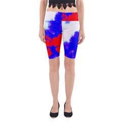 Red White And Blue Sky Yoga Cropped Leggings by TRENDYcouture