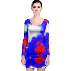 Red White And Blue Sky Long Sleeve Bodycon Dress by TRENDYcouture