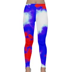 Red White And Blue Sky Yoga Leggings by TRENDYcouture