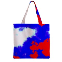 Red White And Blue Sky Zipper Grocery Tote Bag by TRENDYcouture