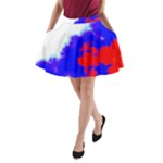 Red White And Blue Sky A-Line Pocket Skirt