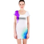 Pink White And Blue Sky Short Sleeve Bodycon Dress