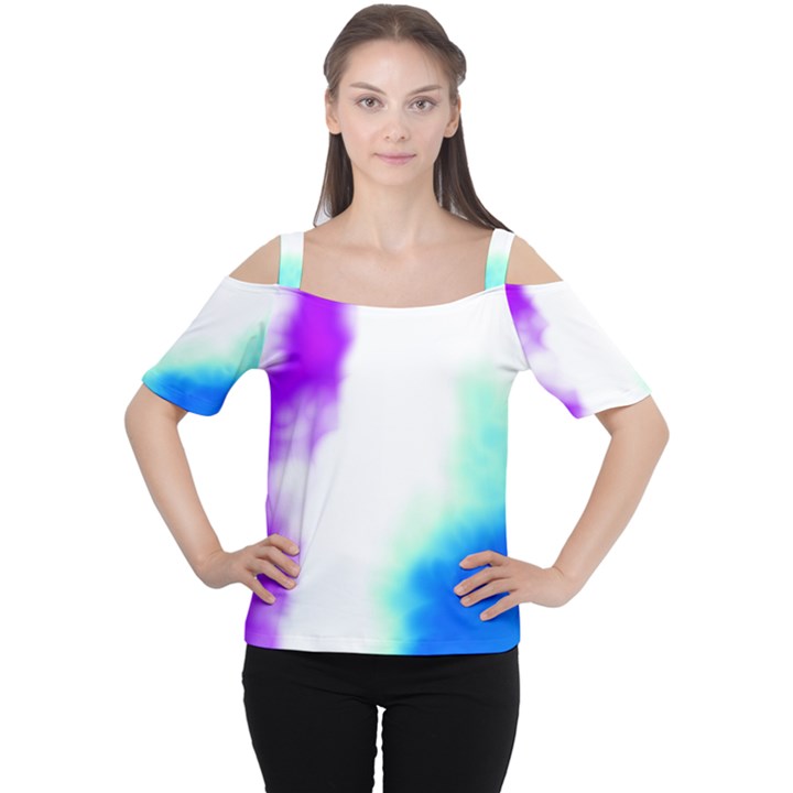 Pink White And Blue Sky Women s Cutout Shoulder Tee