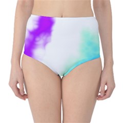 Pink White And Blue Sky High-waist Bikini Bottoms by TRENDYcouture