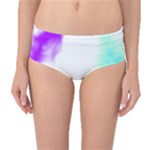 Pink White And Blue Sky Mid-Waist Bikini Bottoms