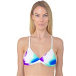 Pink White And Blue Sky Reversible Tri Bikini Top