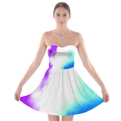 Pink White And Blue Sky Strapless Dresses by TRENDYcouture