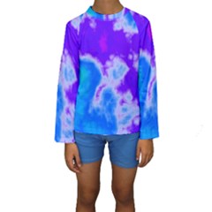 Purple And Blue Clouds Kid s Long Sleeve Swimwear by TRENDYcouture