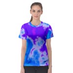 Purple And Blue Clouds Women s Sport Mesh Tee