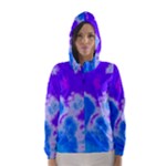 Purple And Blue Clouds Hooded Wind Breaker (Women)