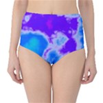 Purple And Blue Clouds High-Waist Bikini Bottoms