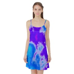 Purple And Blue Clouds Satin Night Slip by TRENDYcouture