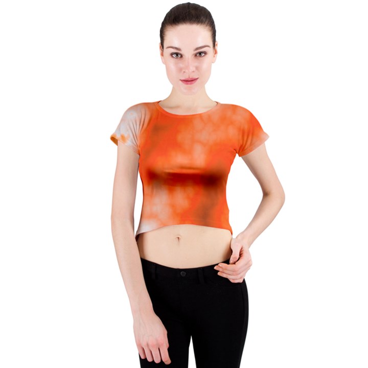 Orange Essence  Crew Neck Crop Top