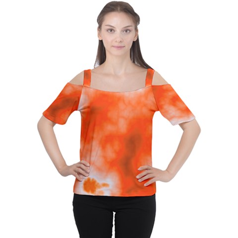 Orange Essence  Women s Cutout Shoulder Tee by TRENDYcouture