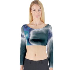 Oceanic Long Sleeve Crop Top by TRENDYcouture