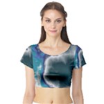 Oceanic Short Sleeve Crop Top (Tight Fit)