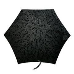 Grey Ombre Feather Pattern, Black, Mini Folding Umbrella by Zandiepants