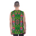 Orchid Forest Filled Of Big Flowers And Chevron Men s Basketball Tank Top View2