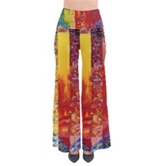 Conundrum I, Abstract Rainbow Woman Goddess  Women s Chic Palazzo Pants by DianeClancy