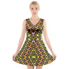 Knotwo Vac Sign Eight V-neck Sleeveless Skater Dress by MRTACPANS