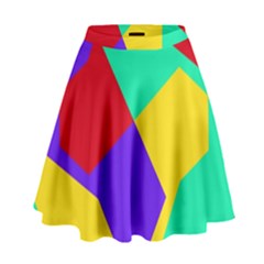 Colorful Misc Shapes                                                    High Waist Skirt by LalyLauraFLM