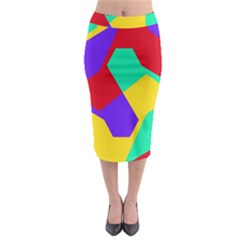 Colorful Misc Shapes                                                    Midi Pencil Skirt by LalyLauraFLM