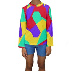 Colorful Misc Shapes                                                   Kid s Long Sleeve Swimwear by LalyLauraFLM
