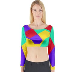 Colorful Misc Shapes                                                  Long Sleeve Crop Top by LalyLauraFLM