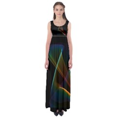 Abstract Rainbow Lily, Colorful Mystical Flower  Empire Waist Maxi Dress