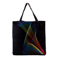 Abstract Rainbow Lily, Colorful Mystical Flower  Grocery Tote Bag by DianeClancy