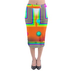 Crossroads Of Awakening, Abstract Rainbow Doorway  Midi Pencil Skirt by DianeClancy