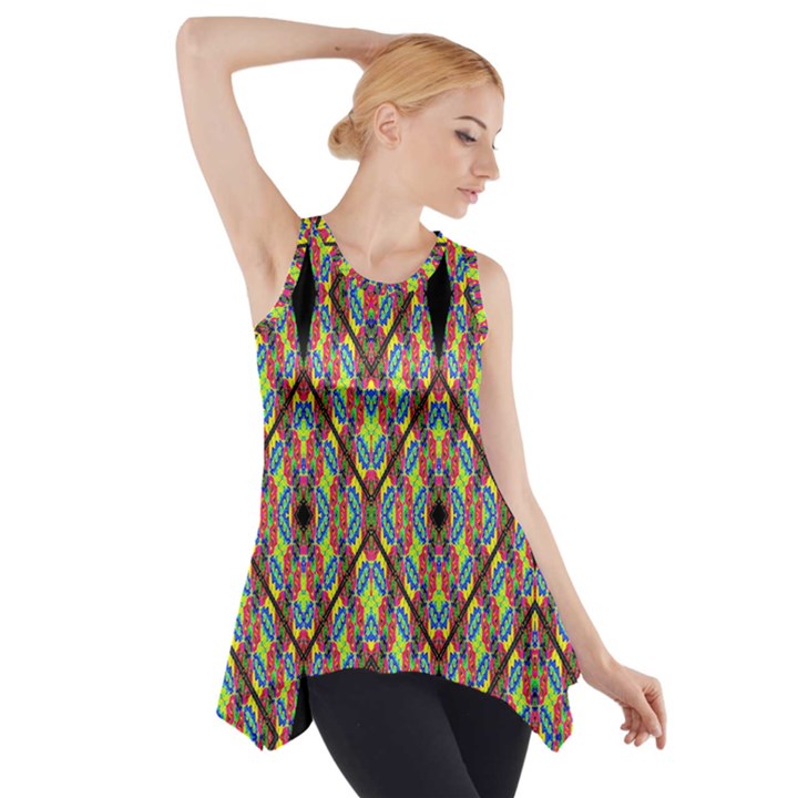 Help One One Two Side Drop Tank Tunic