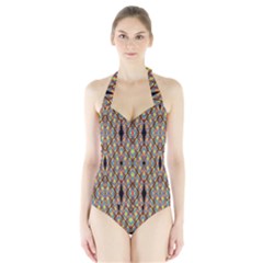 Help One One Two Women s Halter One Piece Swimsuit