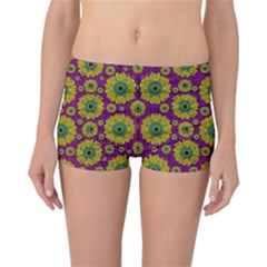 Sunroses Mixed With Stars In A Moonlight Serenade Reversible Boyleg Bikini Bottoms