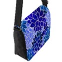 Azurite Blue Flowers Flap Messenger Bag (S) View2