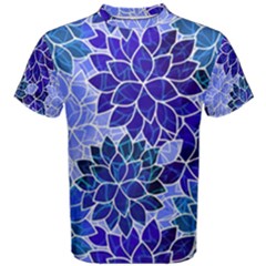 Azurite Blue Flowers Men s Cotton Tee by KirstenStar