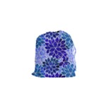 Azurite Blue Flowers Drawstring Pouches (XS) 