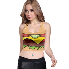 Cheeseburger Racer Back Crop Top