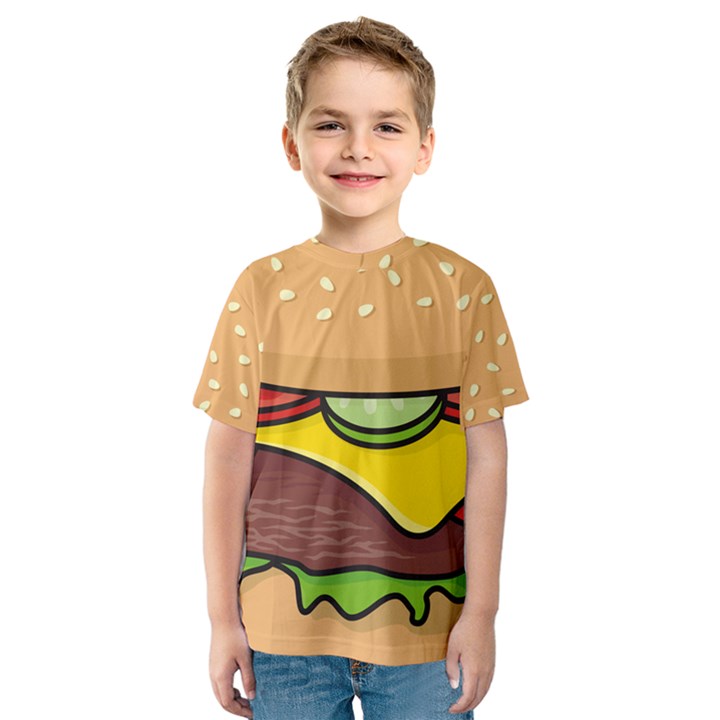 Cheeseburger Kid s Sport Mesh Tee
